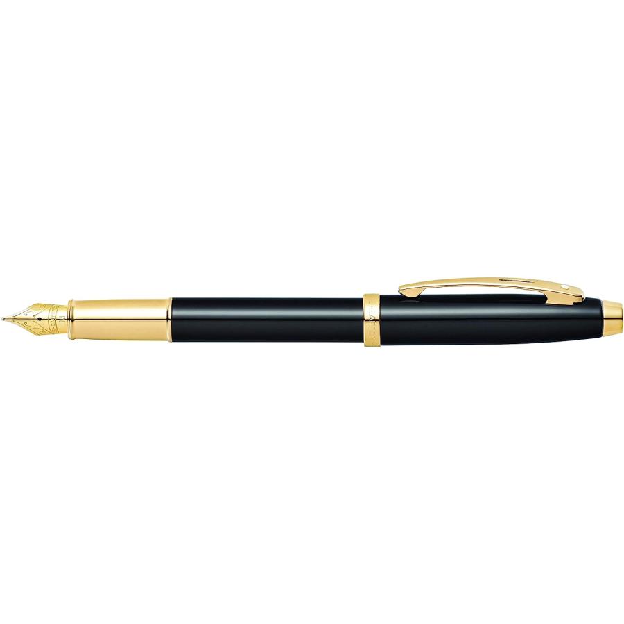 並行輸入品】Sheaffer 100 ブラック ラッカー 万年筆 ゴールドトーン