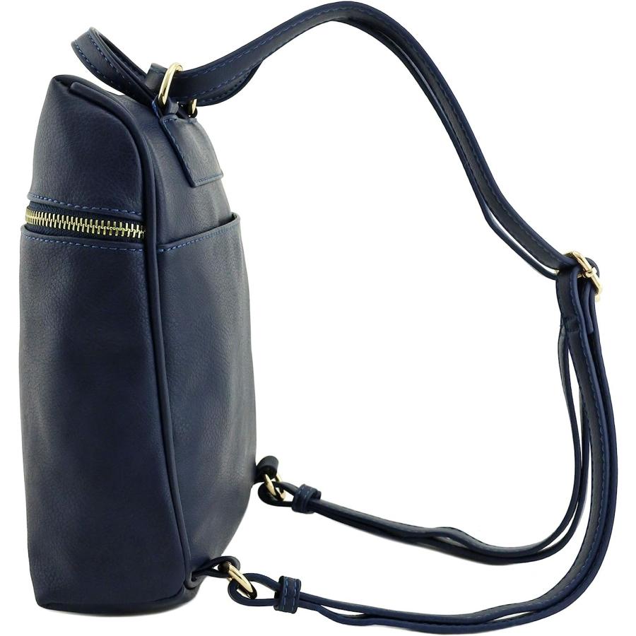 【並行輸入品】小型万能ファッションクロスボディバックパック  ネイビー  One Sizeの画像