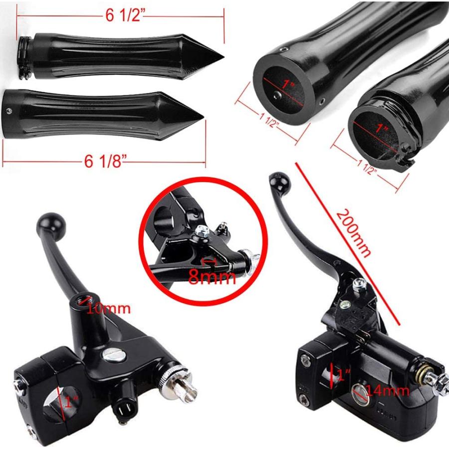 Astra Depot Set Black Handle Grips Handlebar Master Cylinder