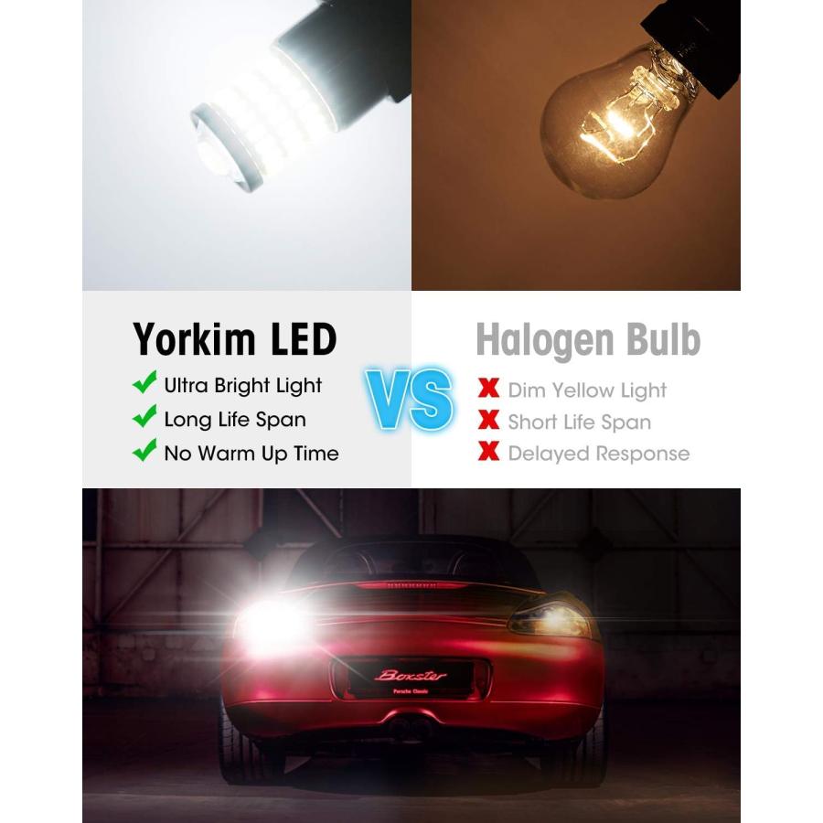 【10％OFF】 Yorkim Super Bright 3157 White LED Bulb 3157 LED Brake Lights 3157 LED Backup Reverse Lights 3156 LED Tail Lights Turn Signal Bulb with Project