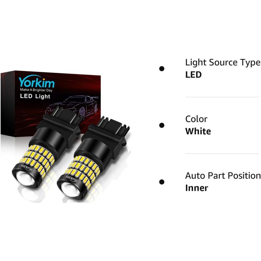 【10％OFF】 Yorkim Super Bright 3157 White LED Bulb 3157 LED Brake Lights 3157 LED Backup Reverse Lights 3156 LED Tail Lights Turn Signal Bulb with Project