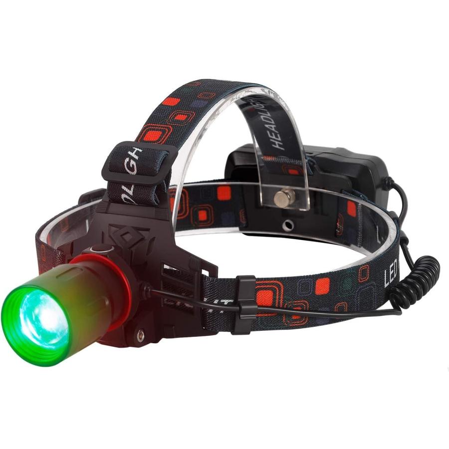 BESTSUN Green Hunting Headlamp Zoomable Brightest Green LED Night Hunting Light Waterproof