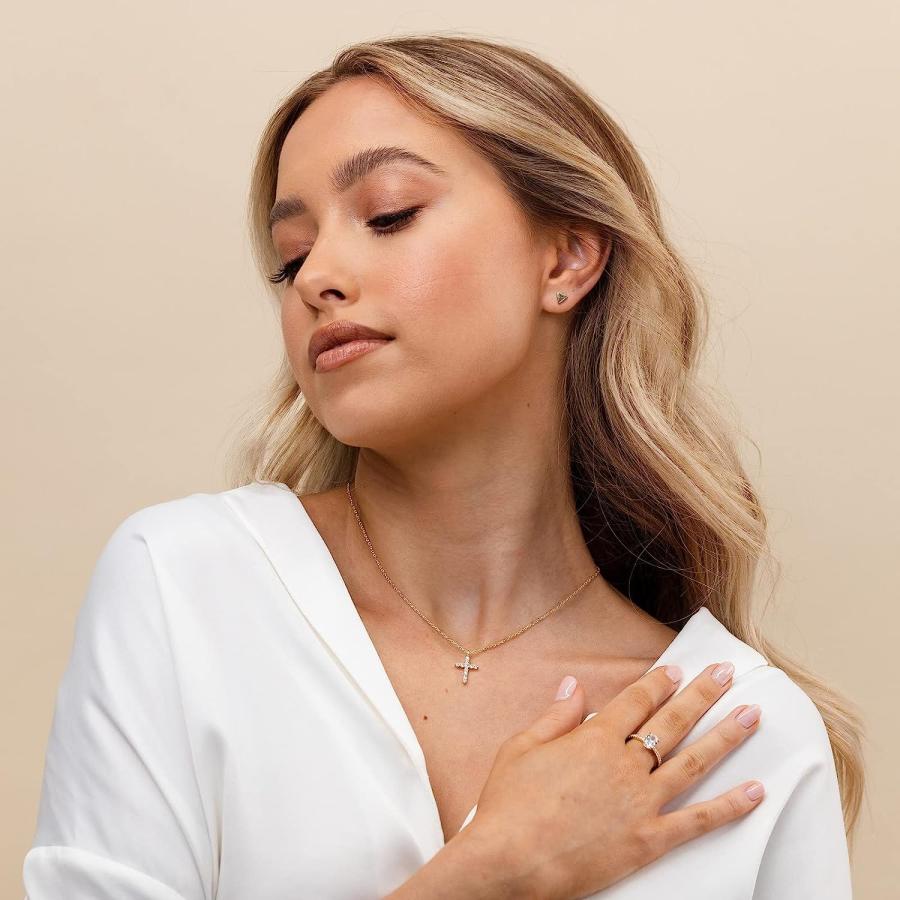 PAVOI 14K Gold Plated Cross Necklace for Women | Pendant