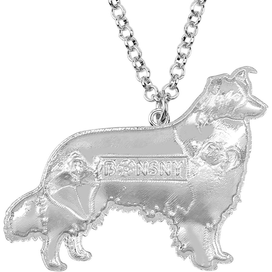 【並行輸入品】NEWEI エナメル合金 ラインストーン クリスタル ボーダー コリー 犬 ネックレス ペンダント キュート ファッション アニマル ジ_4
