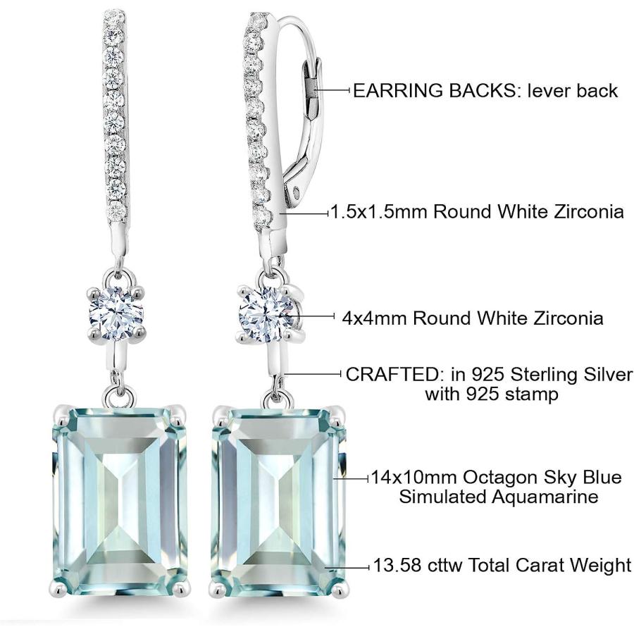 並行輸入品】Gem Stone King 13.58カラット シミュレイテッド アクア