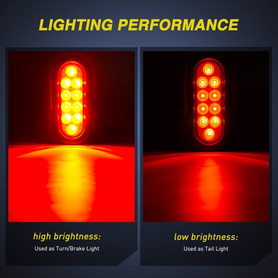 Nilight - TL-07 6 Inch Oval Red Led Trailer Tail Lights 4PCS 10 L 並行輸入｜dep-dreamfactory｜06