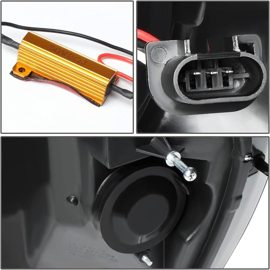 【並行輸入品】Auto Dynasty クロム/アンバー デュアルLED DRL シーケンシャル ウィンカー プロジェクターヘッドライト ダッジ・ラム