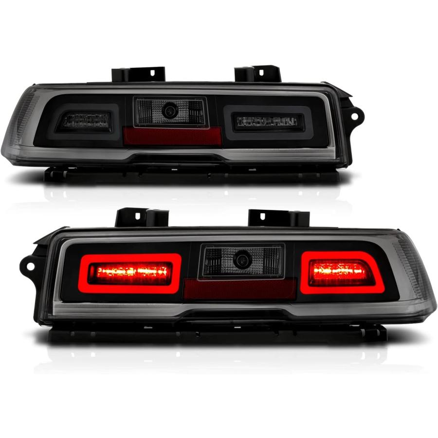 【並行輸入品】AmeriLite 14-15 シボレー カマロ スモークレンズ LED 交換用ブレーキテールライト アセンブリセット - 助手席と運転_2