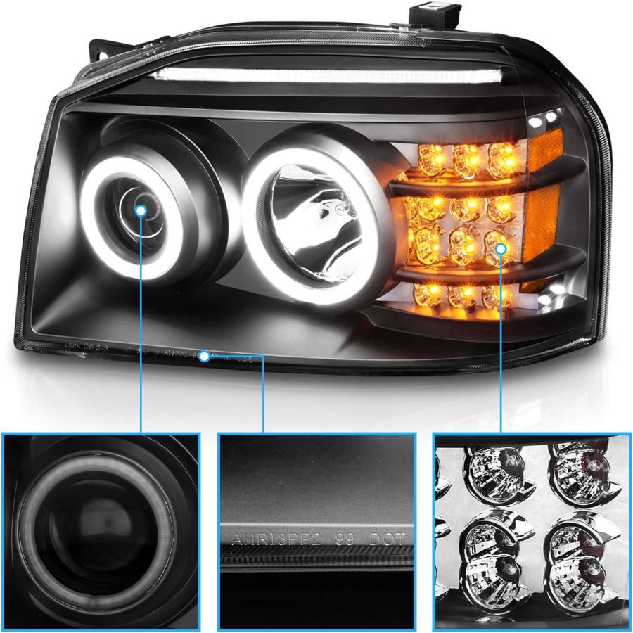 【並行輸入品】AmeriLite 日産フロンティア D22用 ブラック LED ウィンカー Xtreme Bright Halos プロジェクター交換_2