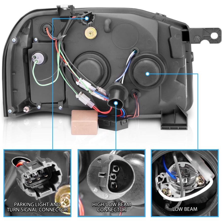【並行輸入品】AmeriLite 日産フロンティア D22用 ブラック LED ウィンカー Xtreme Bright Halos プロジェクター交換_3