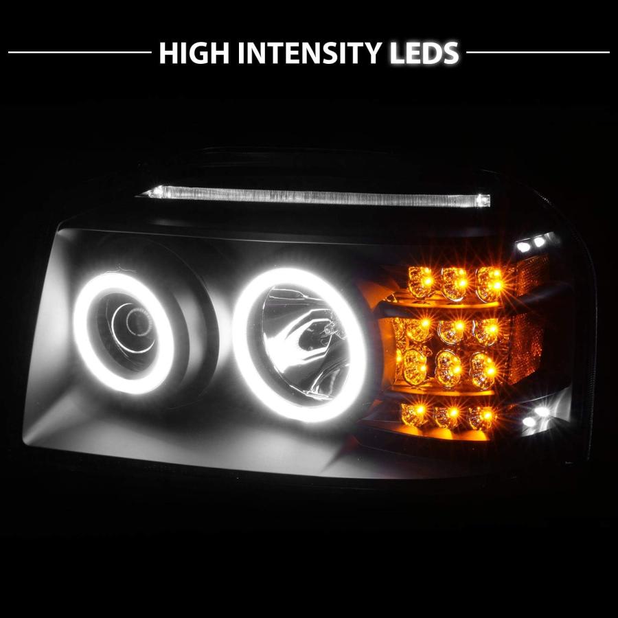 【並行輸入品】AmeriLite 日産フロンティア D22用 ブラック LED ウィンカー Xtreme Bright Halos プロジェクター交換_4