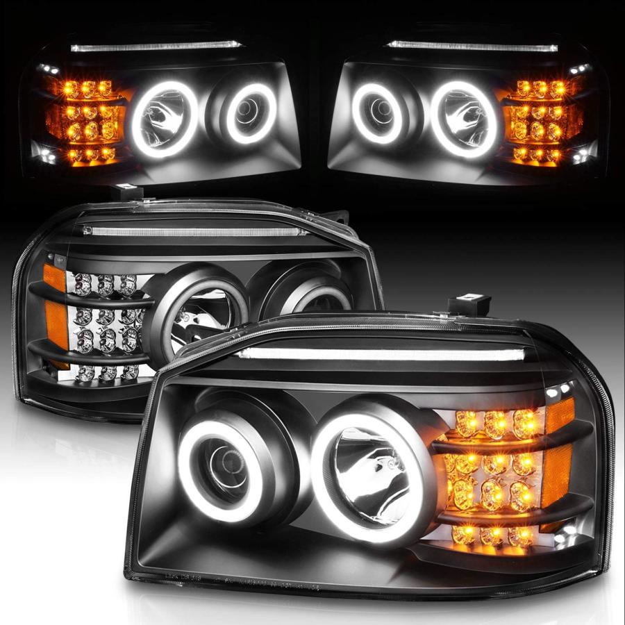 【並行輸入品】AmeriLite 日産フロンティア D22用 ブラック LED ウィンカー Xtreme Bright Halos プロジェクター交換_5