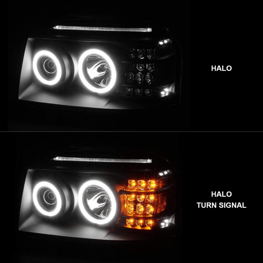 【並行輸入品】AmeriLite 日産フロンティア D22用 ブラック LED ウィンカー Xtreme Bright Halos プロジェクター交換_6