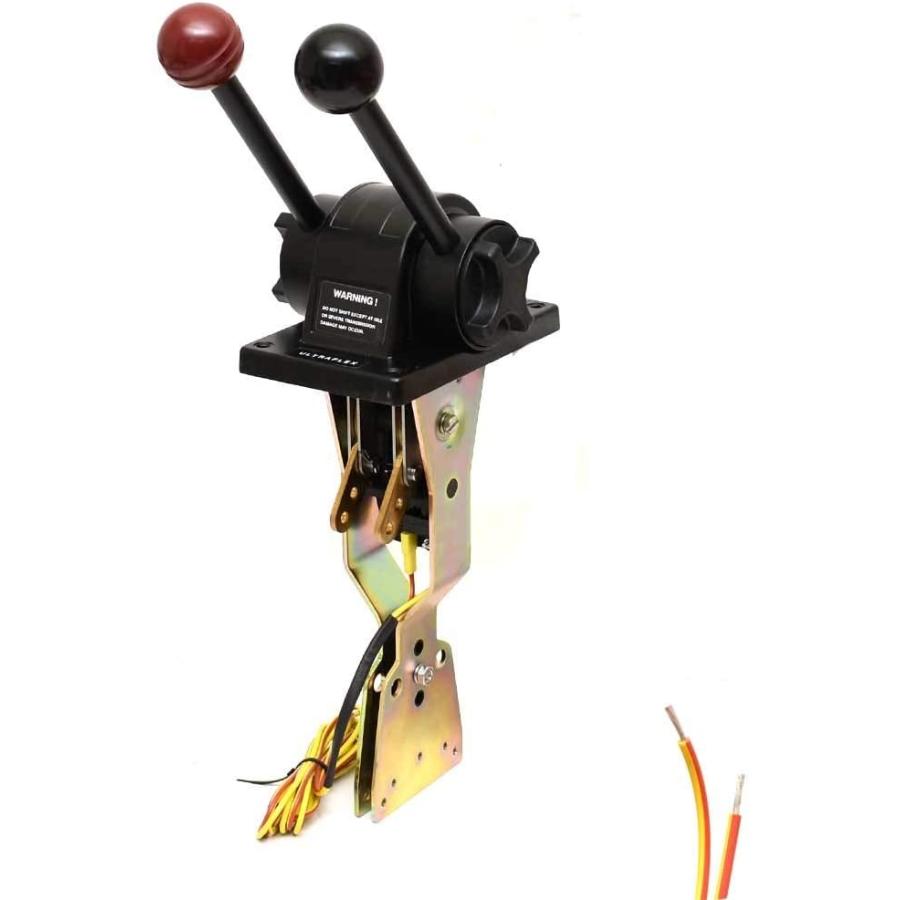 【並行輸入品】uflex ボートスロットルコントロール B102 | 2つのレバートップマウント ブラック レッド　_2