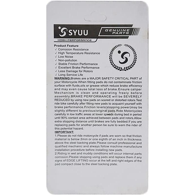 【並行輸入品】S SYUU Motorcycle Front Rear Ceramic Brake Pads Compatible with Hond