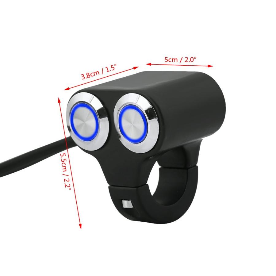 【並行輸入品】Akozon Motorcycle Handlebar Switch 7/8inch 22mm Handlebar with Headlの画像