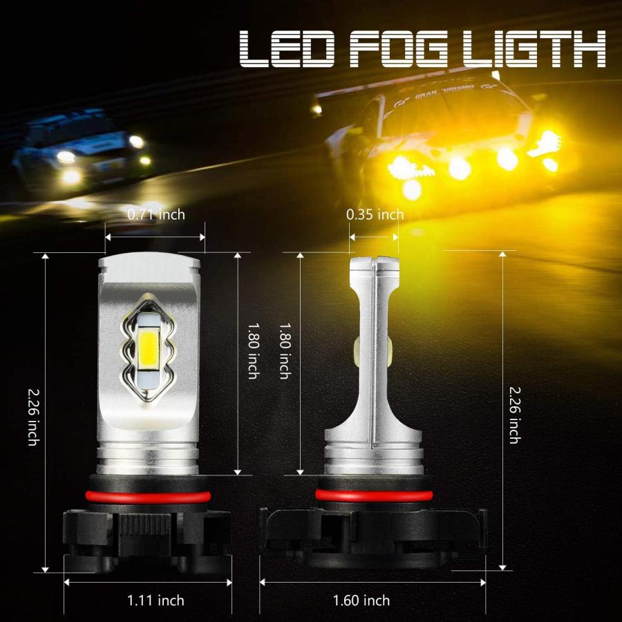 【並行輸入品】JDM ASTAR スーパーブライトハイパワー2504 PSX24W LEDフォグライト白熱電球 ゴールデン黄色