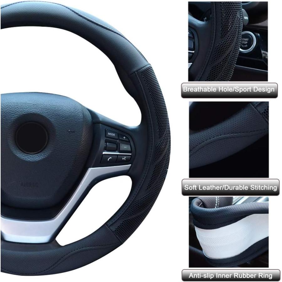 アウトレット公式店 Alusbell Microfiber Leather Steering Wheel Cover Breathable Auto 並行輸入
