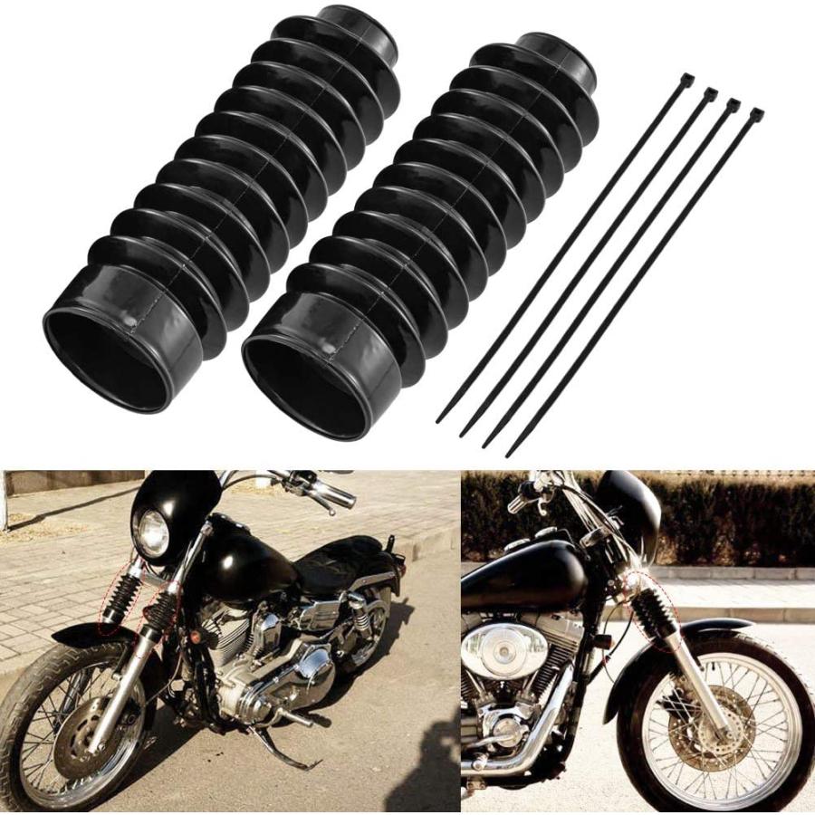 【並行輸入品】KATUR 235MM Motorcycle Black Fork Boots Protector Dust Guard ...