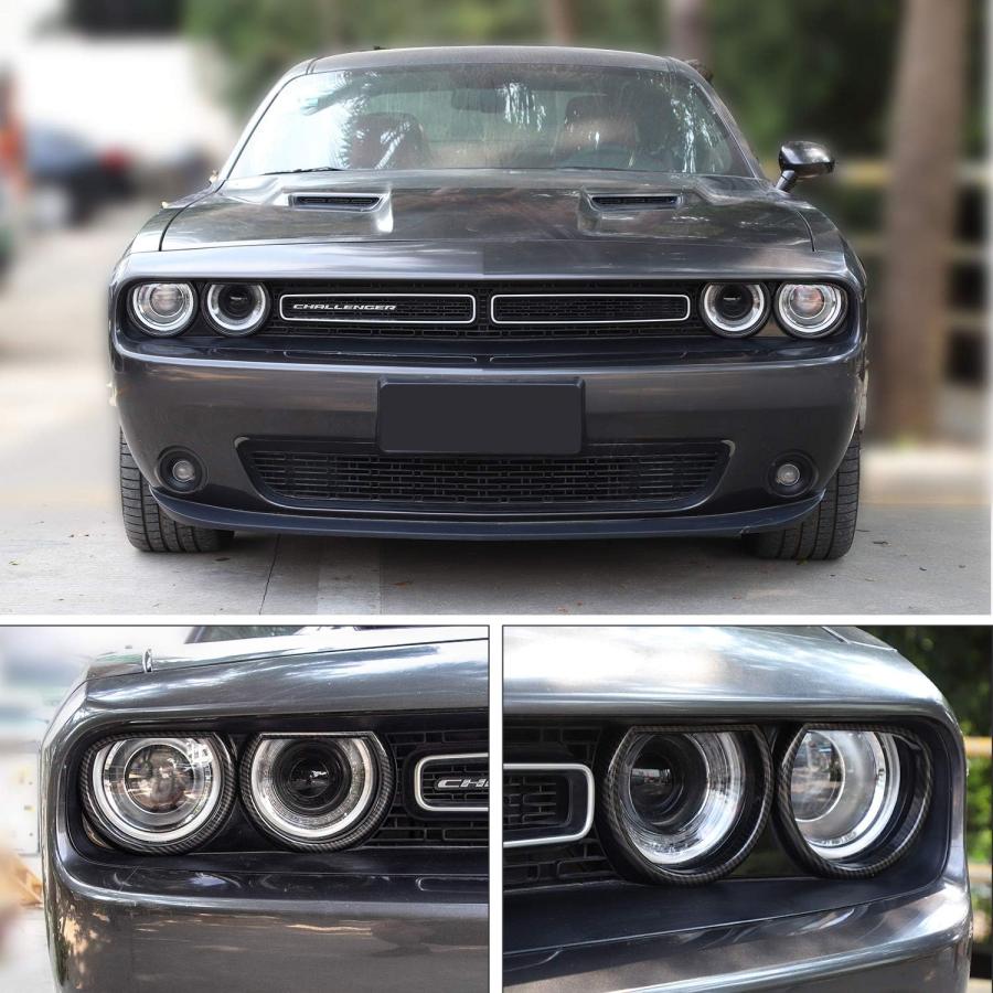 【並行輸入品】Voodonala チャレンジャー ヘッドライトカバー ベゼル フロントライト 装飾トリム Dodge Challenger 2015年の画像