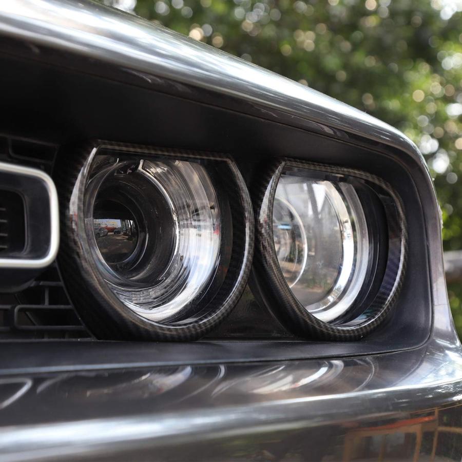 【並行輸入品】Voodonala チャレンジャー ヘッドライトカバー ベゼル フロントライト 装飾トリム Dodge Challenger 2015年の画像
