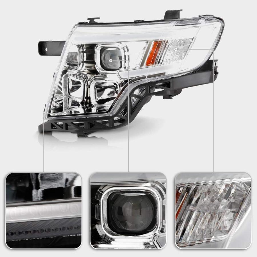 【並行輸入品】ACANII - For 2007-2010 Ford Edge LED Tube Chrome Housing Projector Hの画像