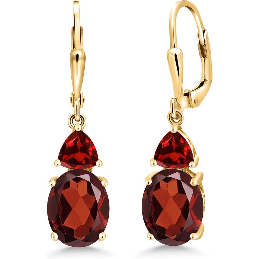 【並行輸入品】Gem Stone King 6.68カラット 天然 ガーネット ピアス レディース シルバー925 イエローゴールド 加工 1月 誕生_4