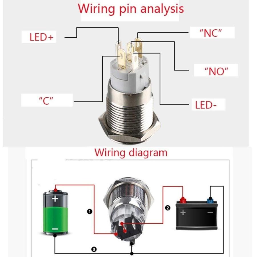 【並行輸入品】RAYANA Universal Stainless Steel LED Motorcycle Switch ON-OFF Handleの画像