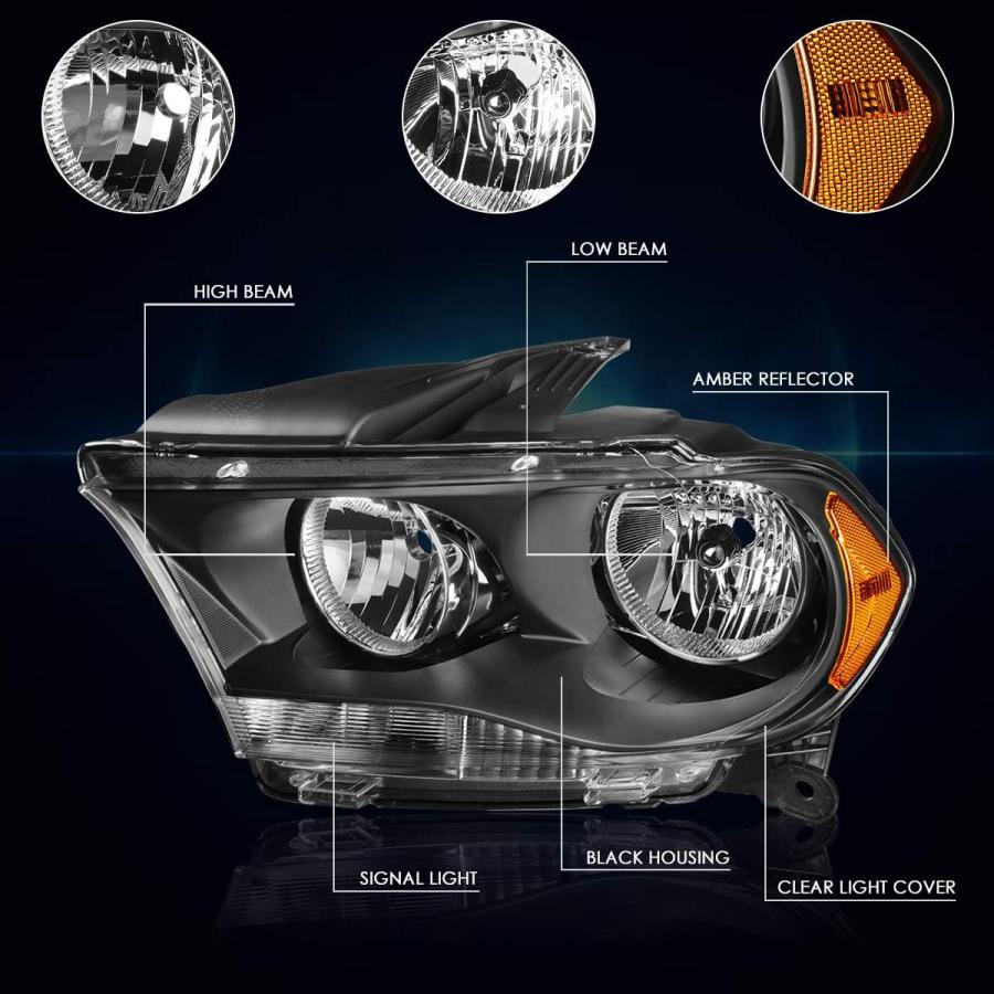 【並行輸入品】PM PERFORMOTOR 交換用ヘッドライトアセンブリ 2個 Dodge Durango 11-13に対応 | ヘッドランプ ブラッの画像