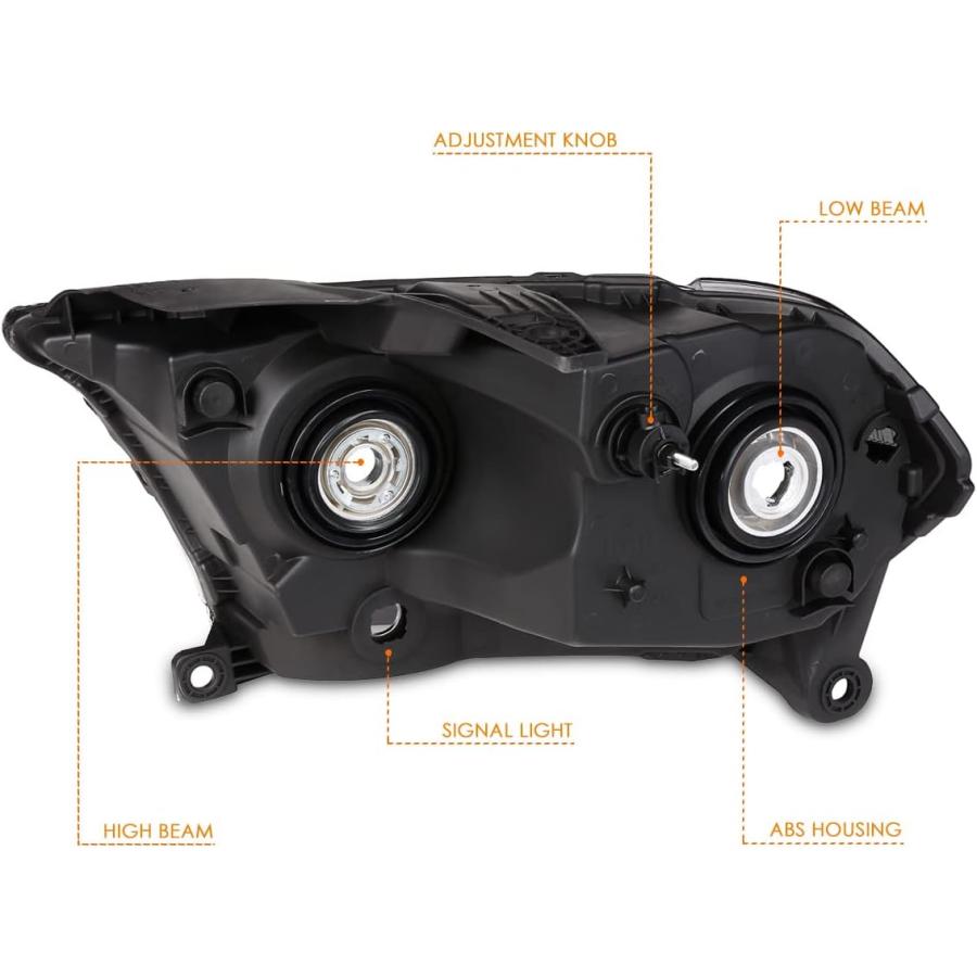 【並行輸入品】PM PERFORMOTOR 交換用ヘッドライトアセンブリ 2個 Dodge Durango 11-13に対応 | ヘッドランプ ブラッの画像