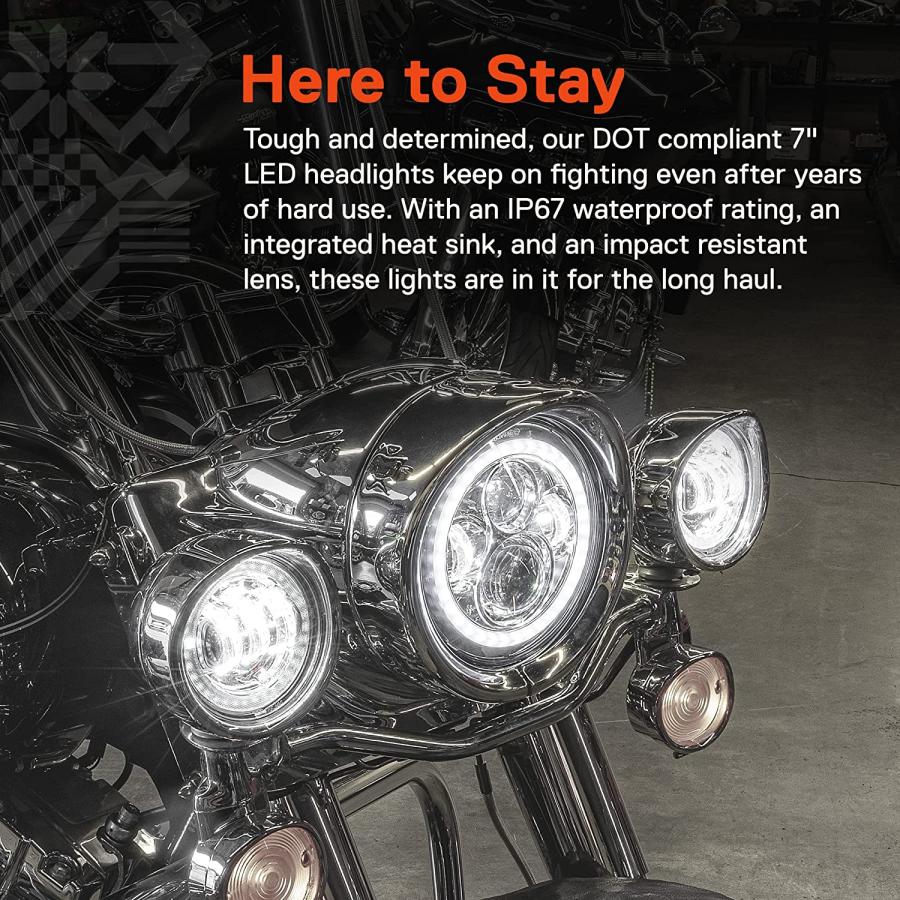 【並行輸入品】7inch LED Headlight/4.5inch Passing Light for Harley Davidson + Moun_3