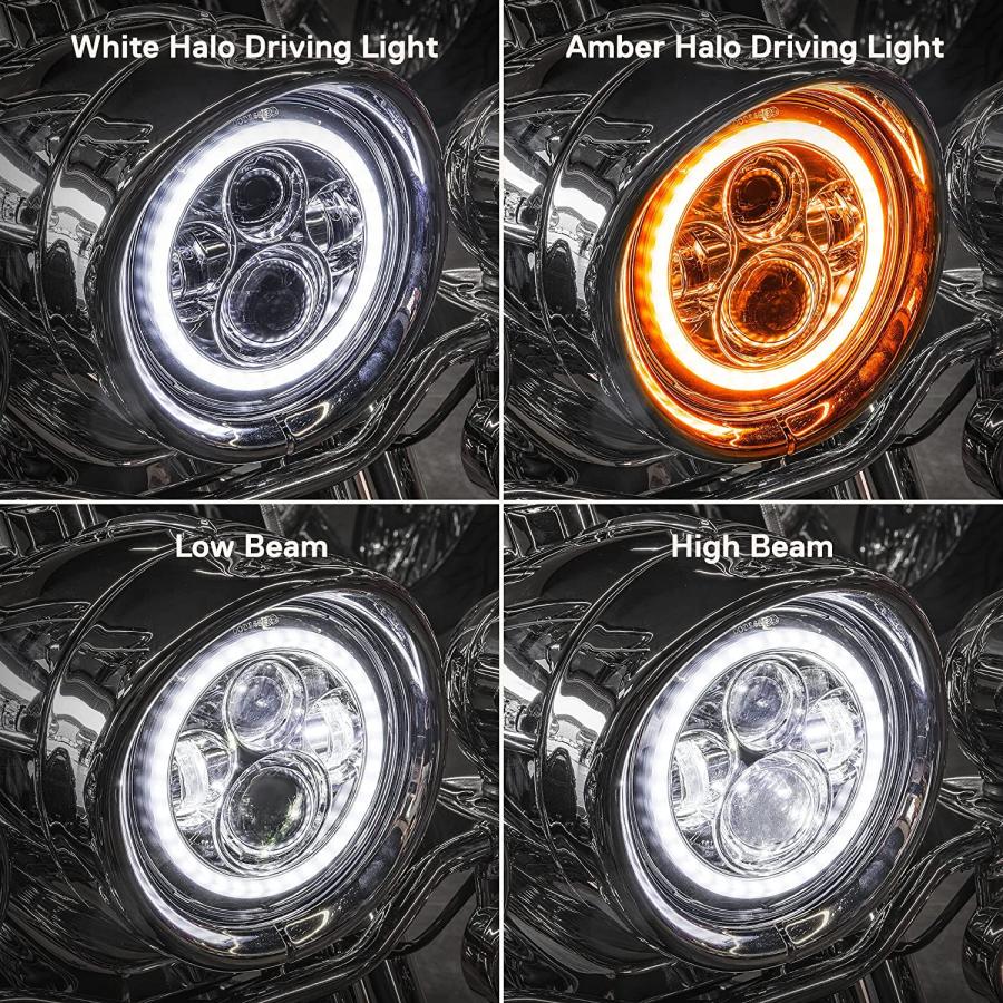 【並行輸入品】7inch LED Headlight/4.5inch Passing Light for Harley Davidson + Moun_4