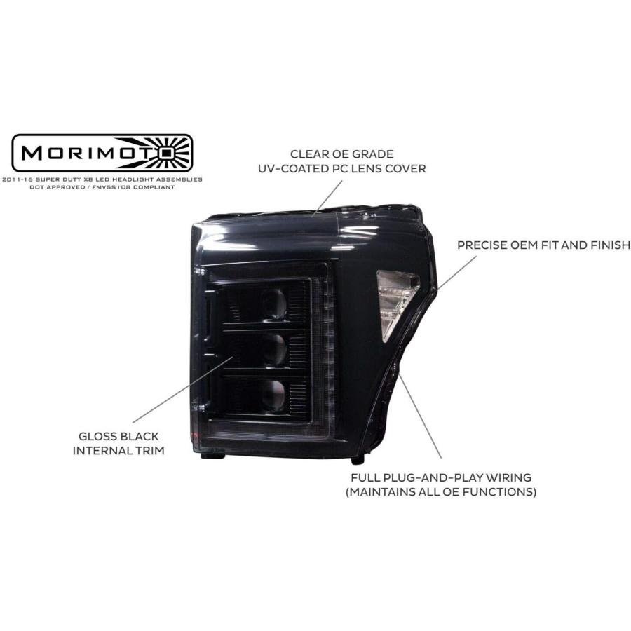 【並行輸入品】Morimoto XB LEDプラグ\u0026プレイヘッドライトアセンブリ OEMアップグレード 2011-2016 Ford F-250 F-_4