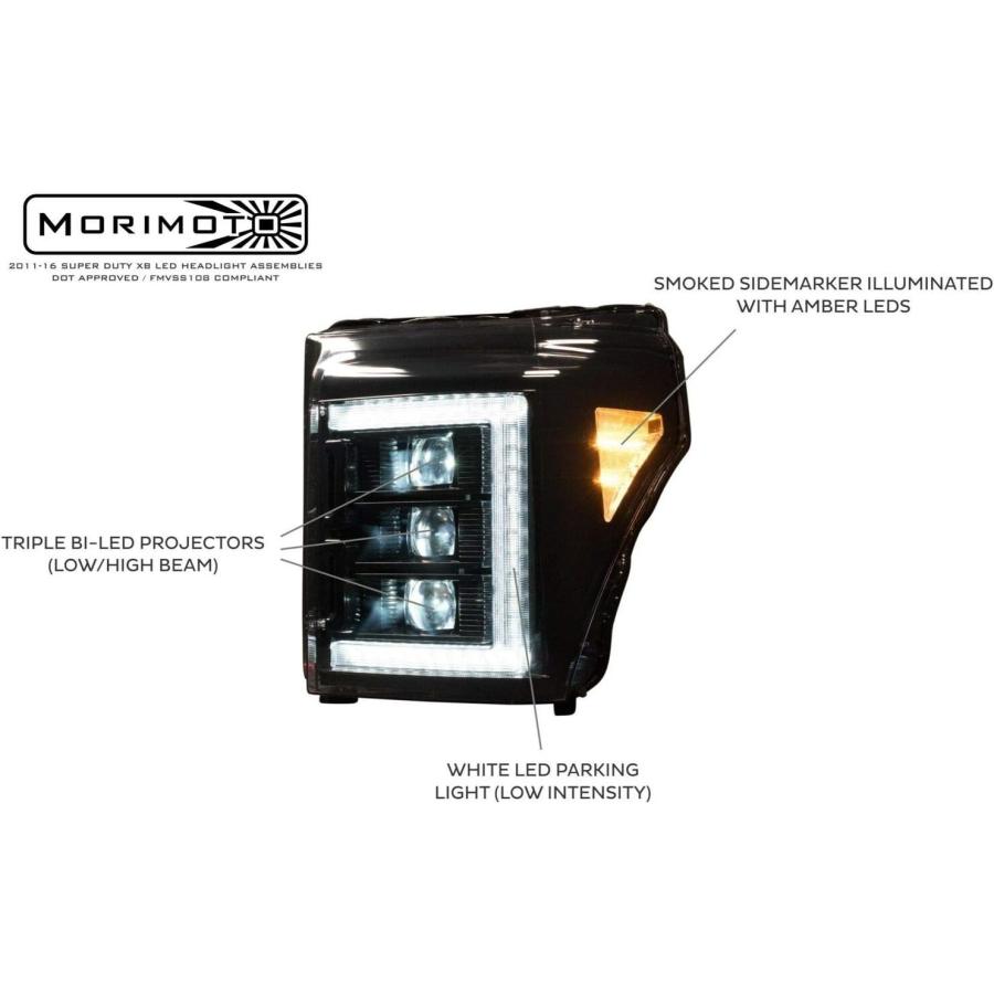 【並行輸入品】Morimoto XB LEDプラグ\u0026プレイヘッドライトアセンブリ OEMアップグレード 2011-2016 Ford F-250 F-_5