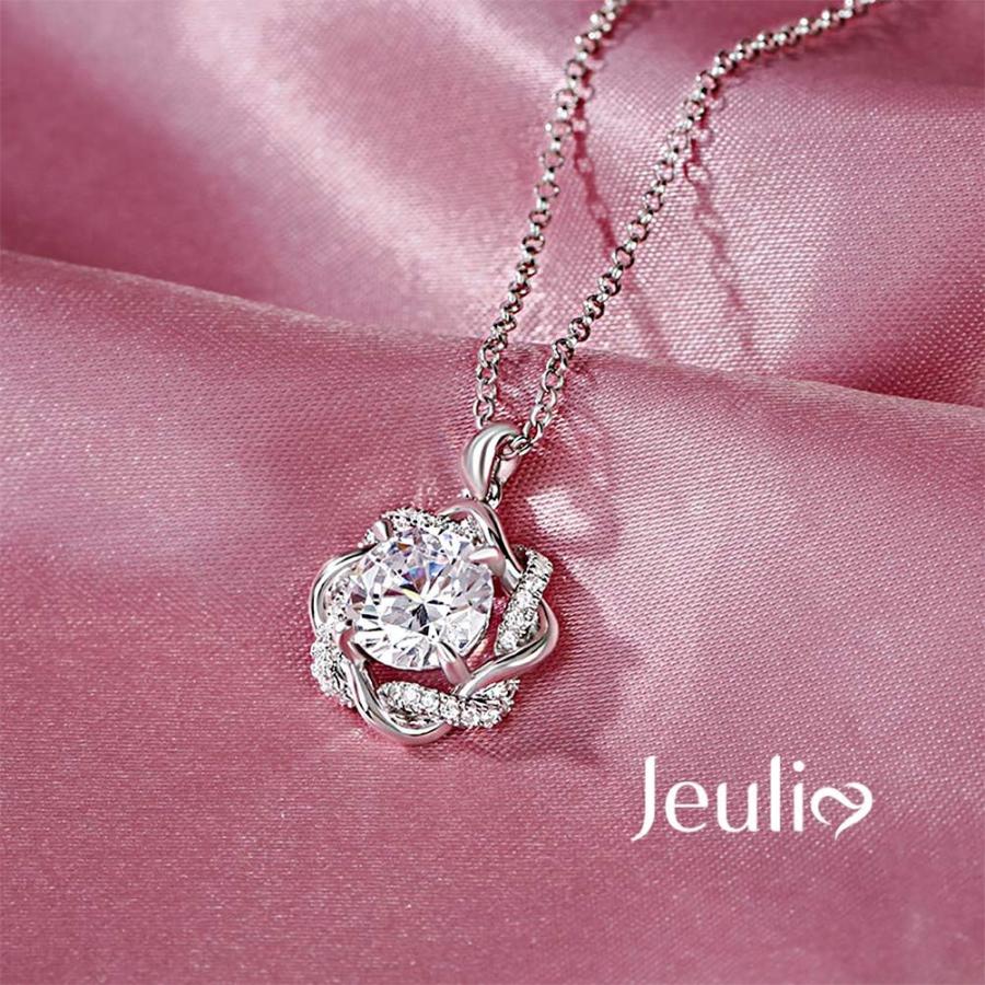 Jeulia フラワー ネックレス リング セット売り s925 モアサナイト 並行輸入品】Jeulia レディース S925スターリングシルバー
