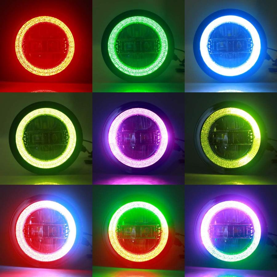 【並行輸入品】COWONE DOT承認 9インチ RGB Halo LEDラウンドヘッドライト [DIY RGBカラー] Jeep Wranglerの画像