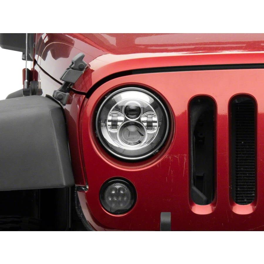【並行輸入品】Axial Raxiomシリーズ LEDデイメーカーヘッドライト クロームハウジング クリアレンズ 97-18 Jeep Wrangle_6