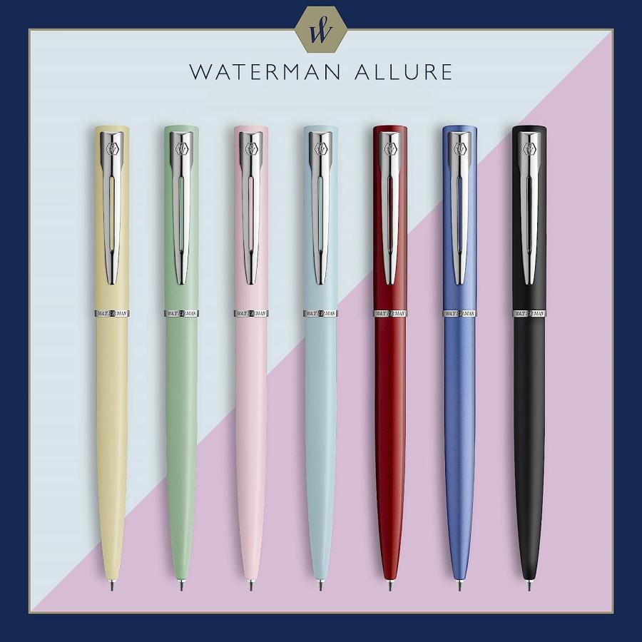 【並行輸入品】Waterman Allure Ballpoint Pen | Citron Yellow Matte Lacquer with Chr