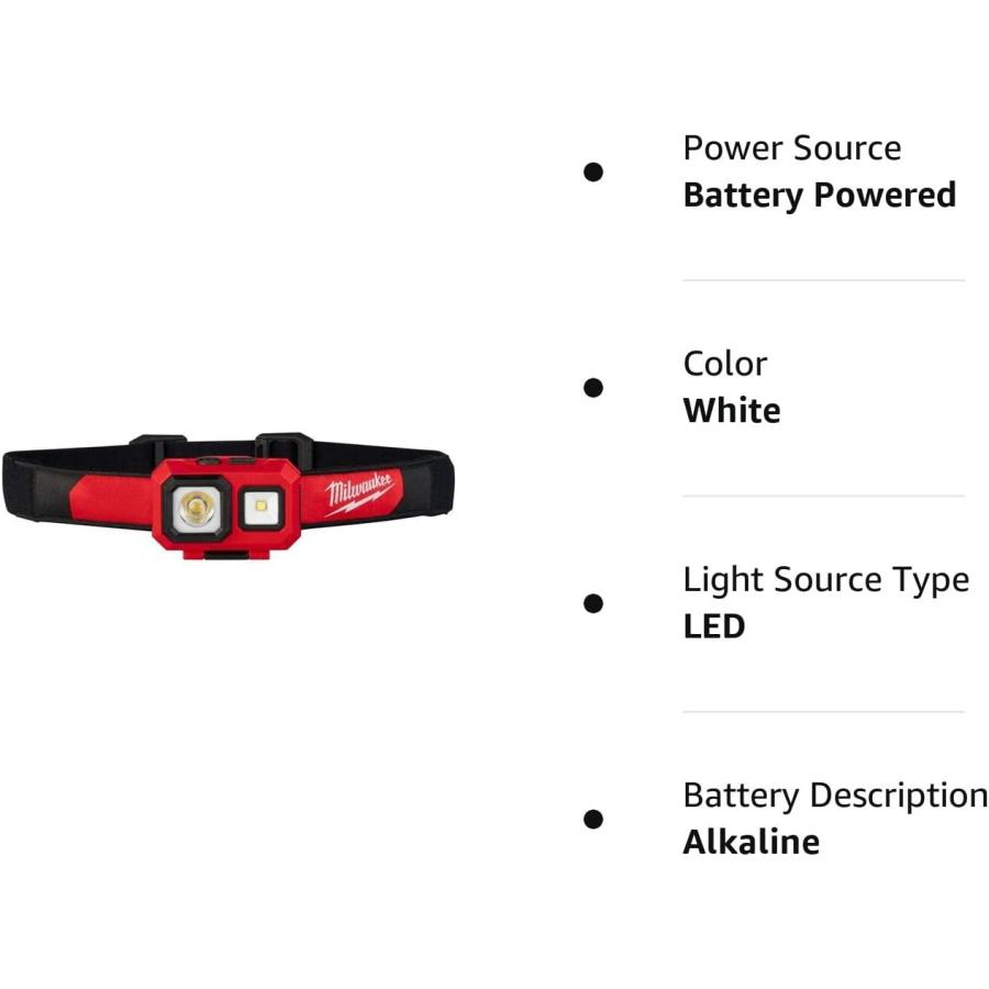 【並行輸入品】Milwaukee 2104 Spot Flood 450 Lumens Adjustable Hard Hat Headlamp Li_7