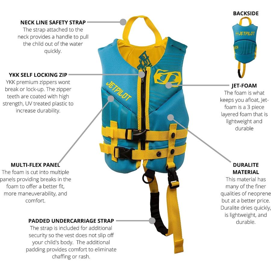 【並行輸入品】JetPilot Cause Child Neoprene CGA Vest-YEL/BLUの画像