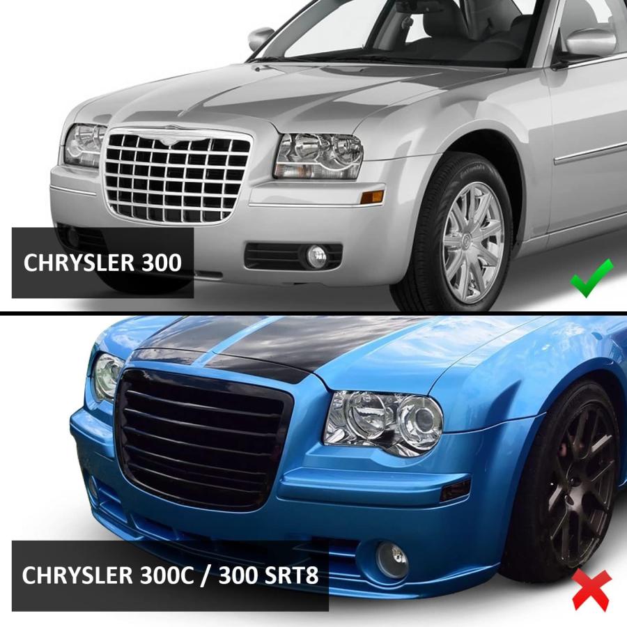 【並行輸入品】AmeriLite 2005-2010 Chrysler 300 クローム 交換用ヘッドライトアセンブリ ハロゲン プロジェクター 超高の画像