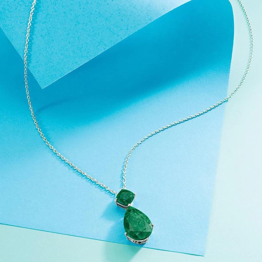 並行輸入品】Ross-Simons 11.90 ct. t.w. エメラルド ペンダント 