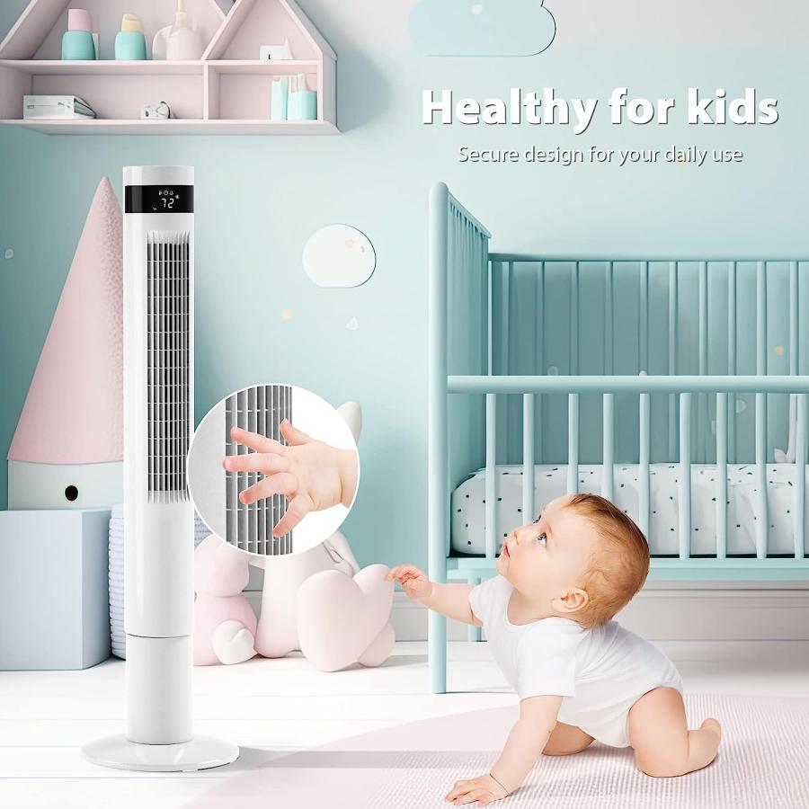 Antarctic Star Tower Fan Portable Electric Oscillating Fan Quiet Cooling Remote Control Standing Bladeless Floor Fans 3 Speeds Wind Modes Timer Bed｜dep-dreamfactory｜04