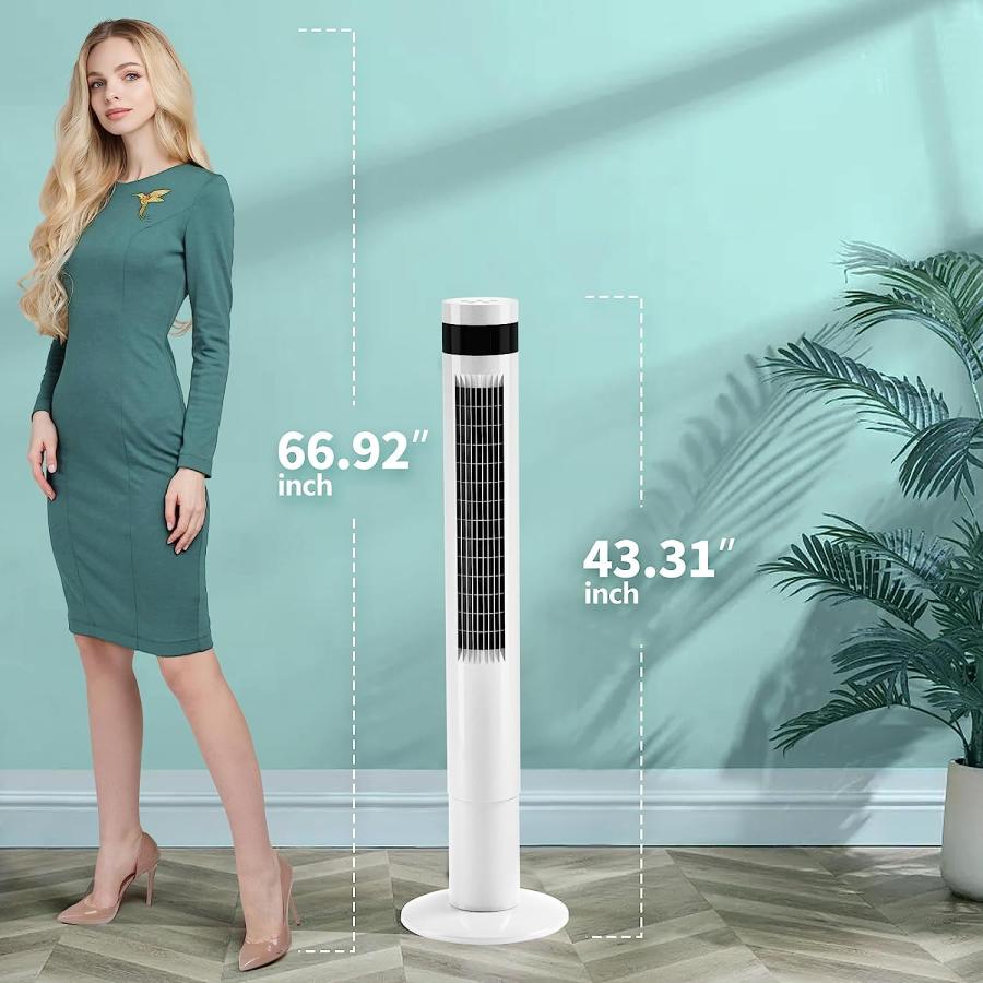 Antarctic Star Tower Fan Portable Electric Oscillating Fan Quiet Cooling Remote Control Standing Bladeless Floor Fans 3 Speeds Wind Modes Timer Bed｜dep-dreamfactory｜07