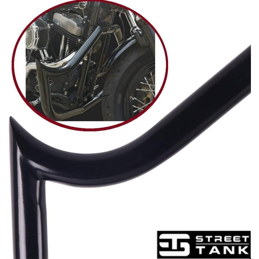 【並行輸入品】Fat 1.5インチ エンジンガード ミートフックキリングルック クラッシュバー グロスブラック ハイウェイバー 2004-2022 H_5