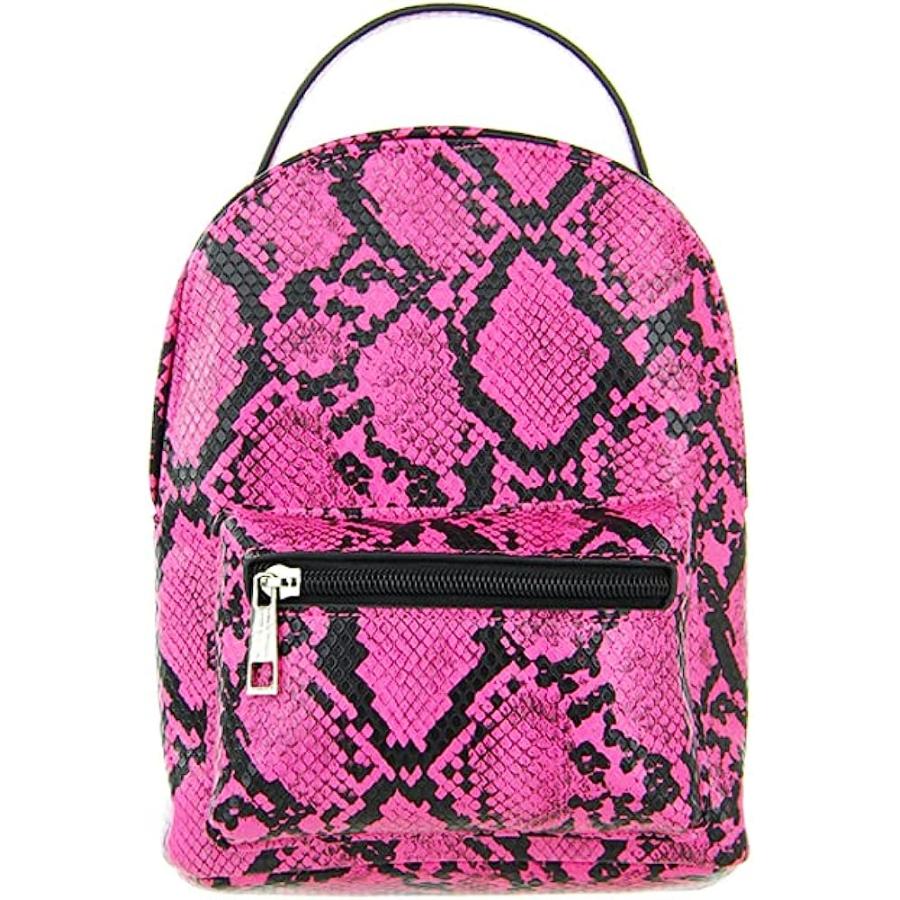 【並行輸入品】Olivia Miller Women's Faux Snake Print Leather Mini Small Cute Backpの画像