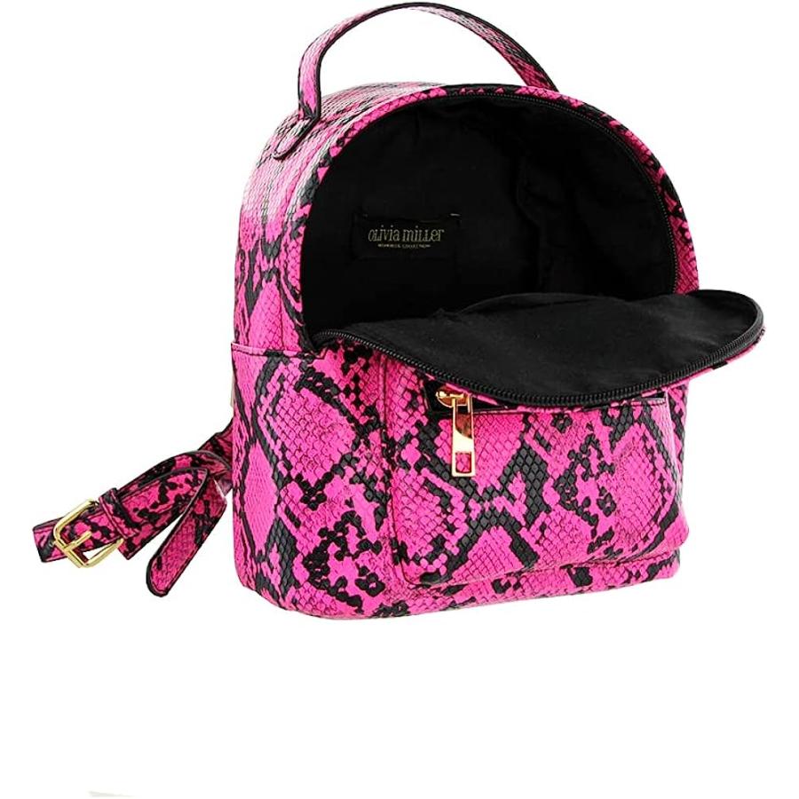 【並行輸入品】Olivia Miller Women's Faux Snake Print Leather Mini Small Cute Backpの画像