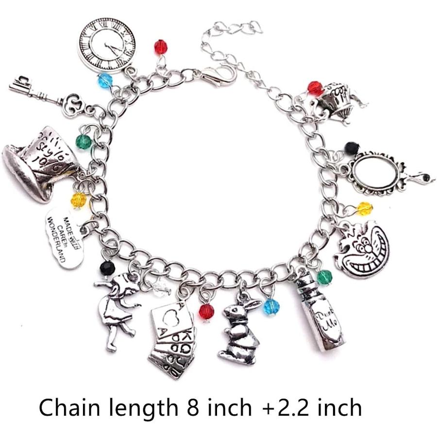 AYJBDGR Universe of Fandoms TV Movies Show Jewelry Anime Cartoons Alice in Wonderlad Charm Bracelet Gifts for Women girl　並行輸入品｜dep-dreamfactory｜02