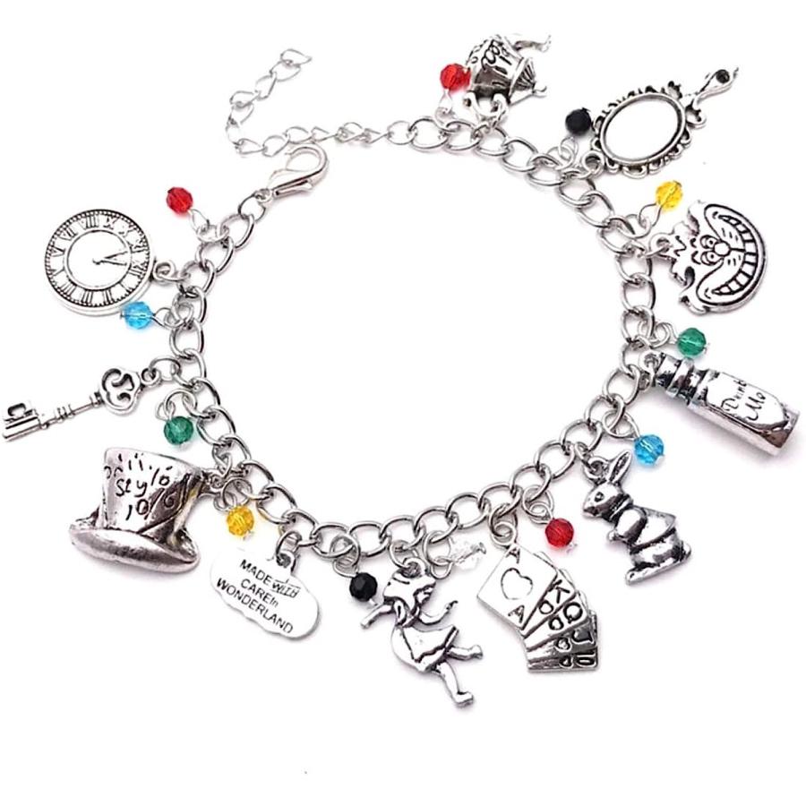 AYJBDGR Universe of Fandoms TV Movies Show Jewelry Anime Cartoons Alice in Wonderlad Charm Bracelet Gifts for Women girl　並行輸入品｜dep-dreamfactory｜03