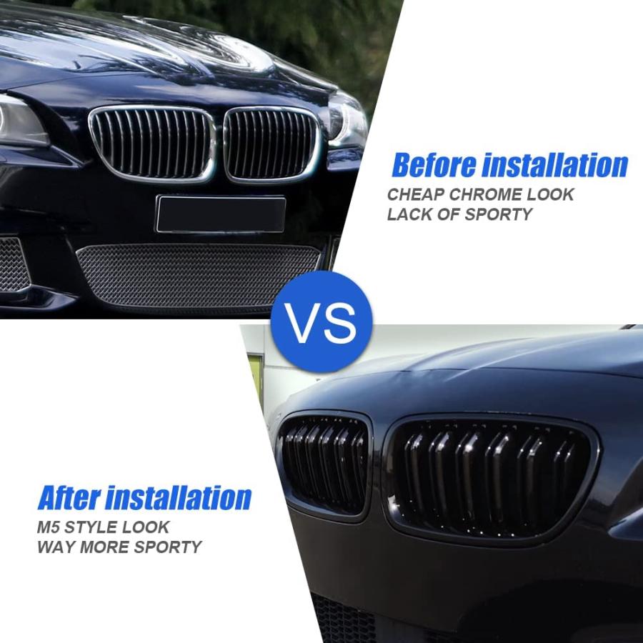 BMW 5シリーズ F10/F11/F18 キドニーグリル M5 フロントグリル Amazon | カーボンファイバー フロント交換用キドニーグリル BMW